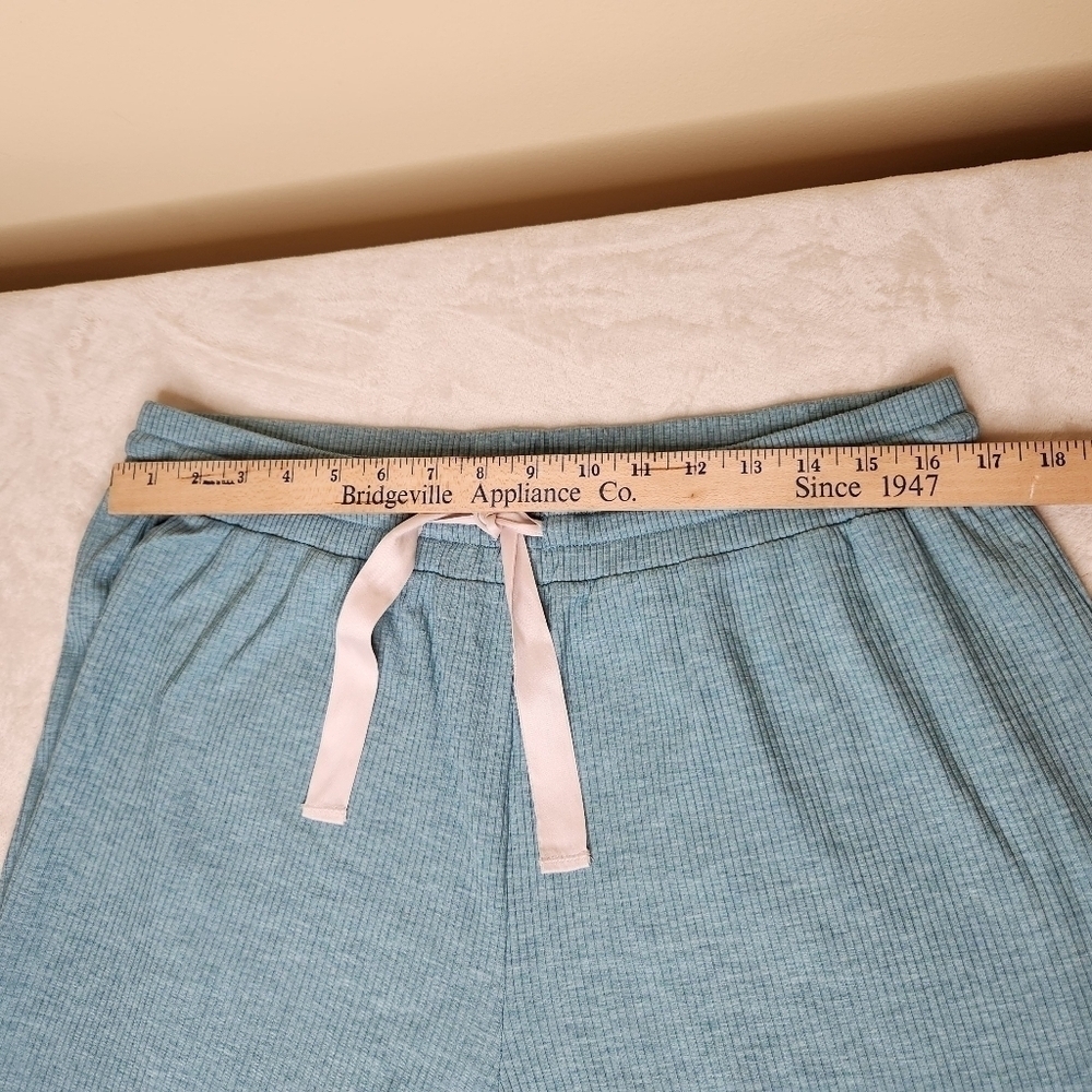 NWOT Well+Calm Lightweight Ribbed Knit Joggers Blue/Green XL - Picture 8 of 10